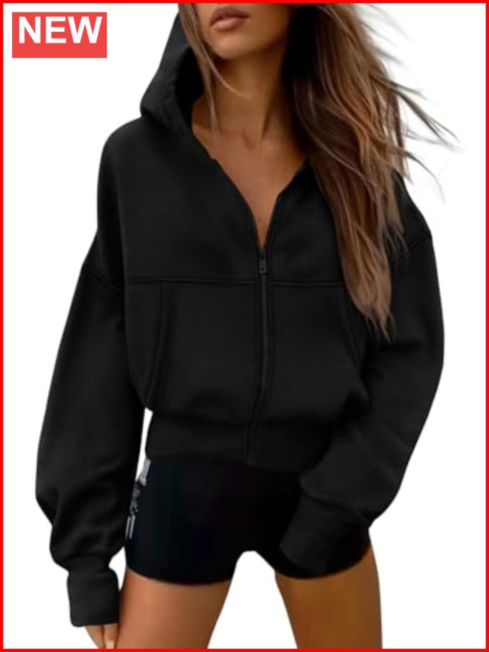PRETTYGARDEN Zip Up Hoodie Relaxed Fleece Lined Sweatshirt Jacket